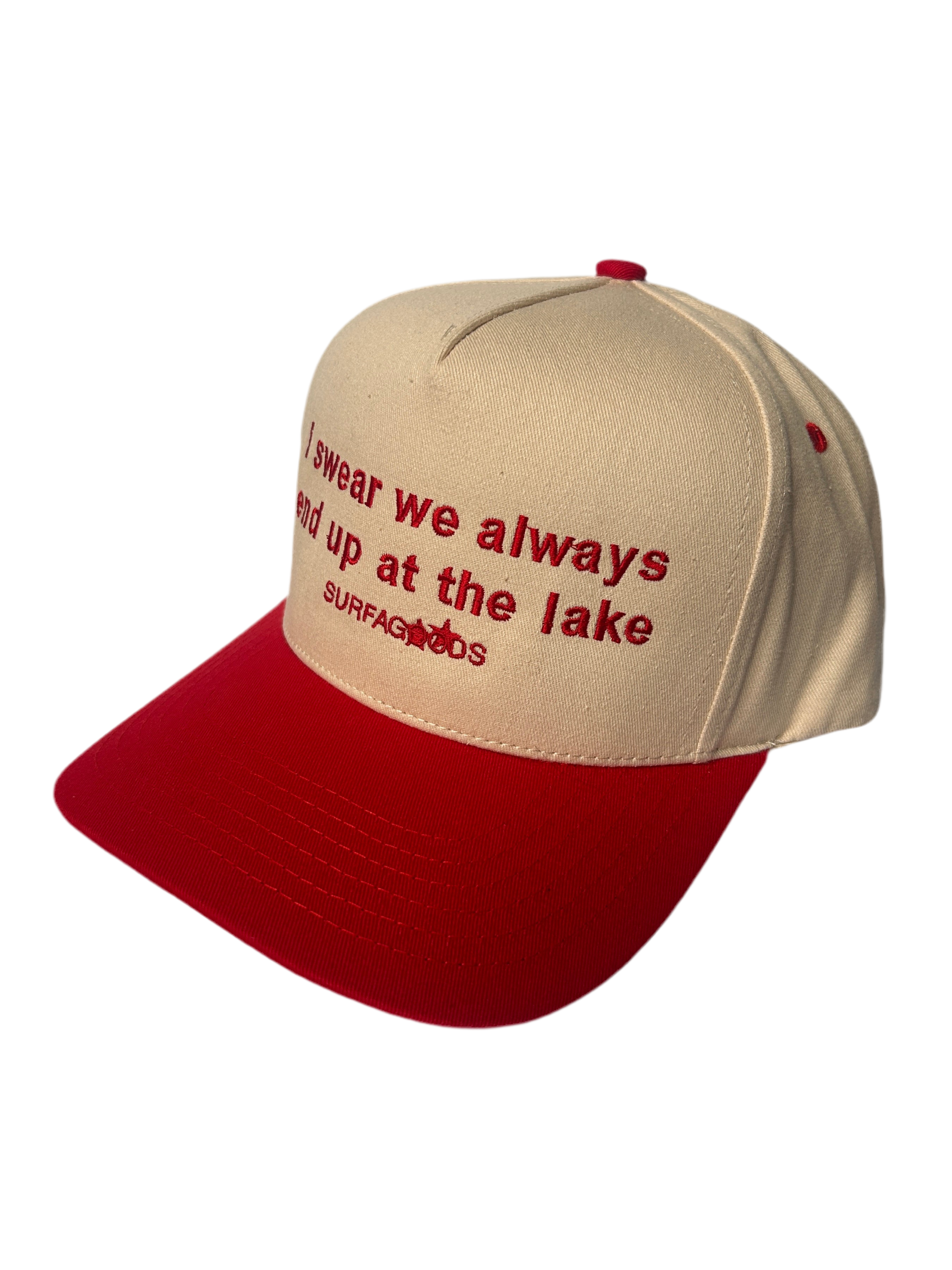 "LAKE" SLOGAN CAP (CHERRY)