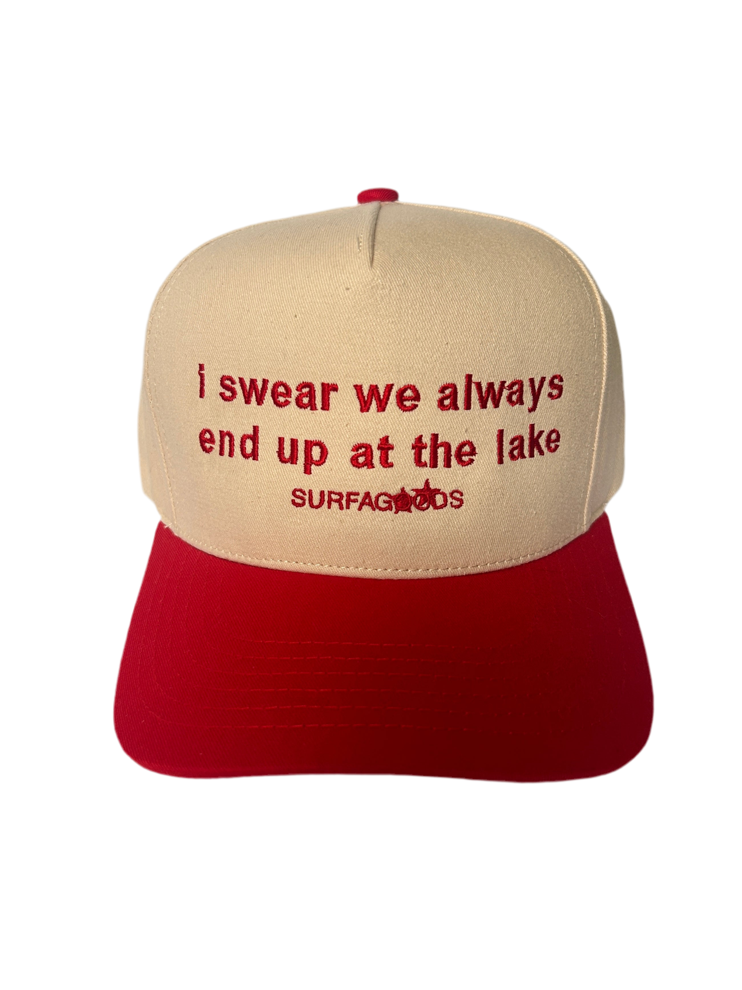 "LAKE" SLOGAN CAP (CHERRY)