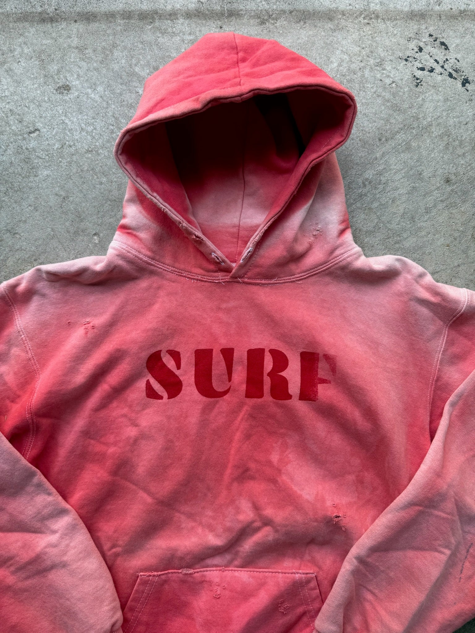 SURF REBELS HAND DYED FADED HOODIE SAMPLE SMALL