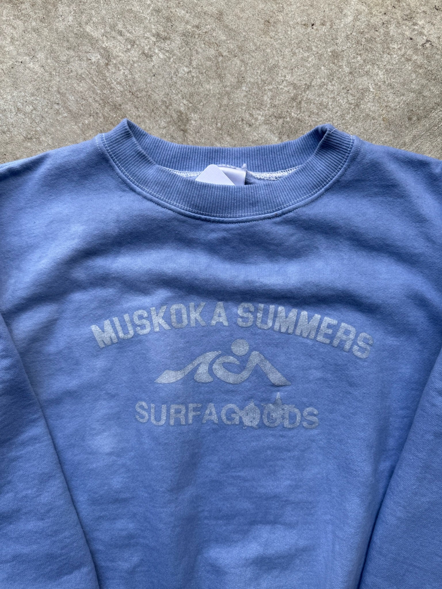 MUSKOKA SUMMERS HAND DYED CREWNECK MADE IN CANADA SZ LARGE INDIGO