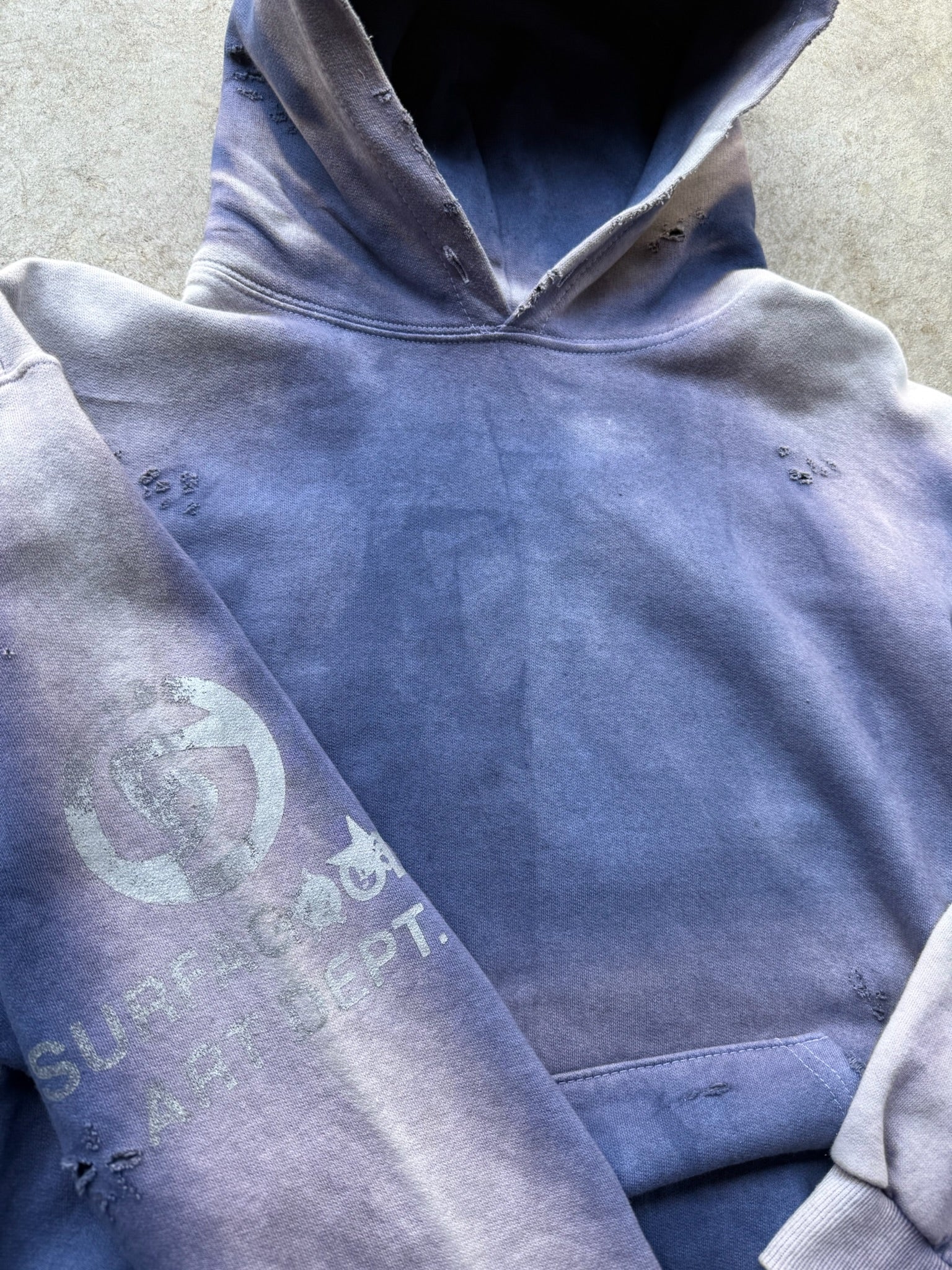 ART DEPT HAND DYED FADED HOODIE SAMPLE SMALL