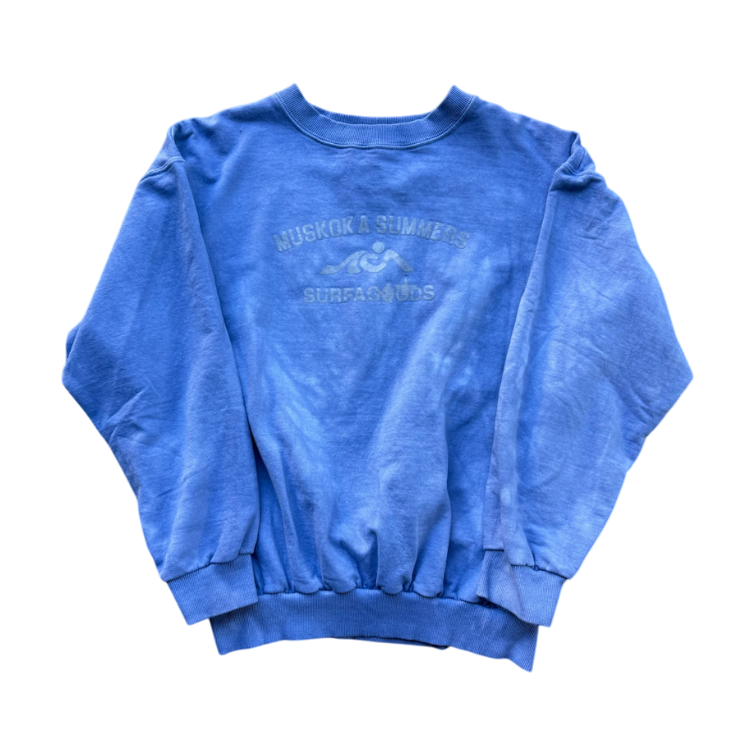 MUSKOKA SUMMERS HAND DYED CREWNECK MADE IN CANADA SZ LARGE INDIGO