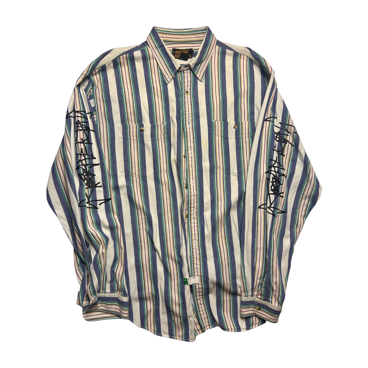 Button-Up — Graffiti Sleeve — One-of-One Vintage Upcycled — XL