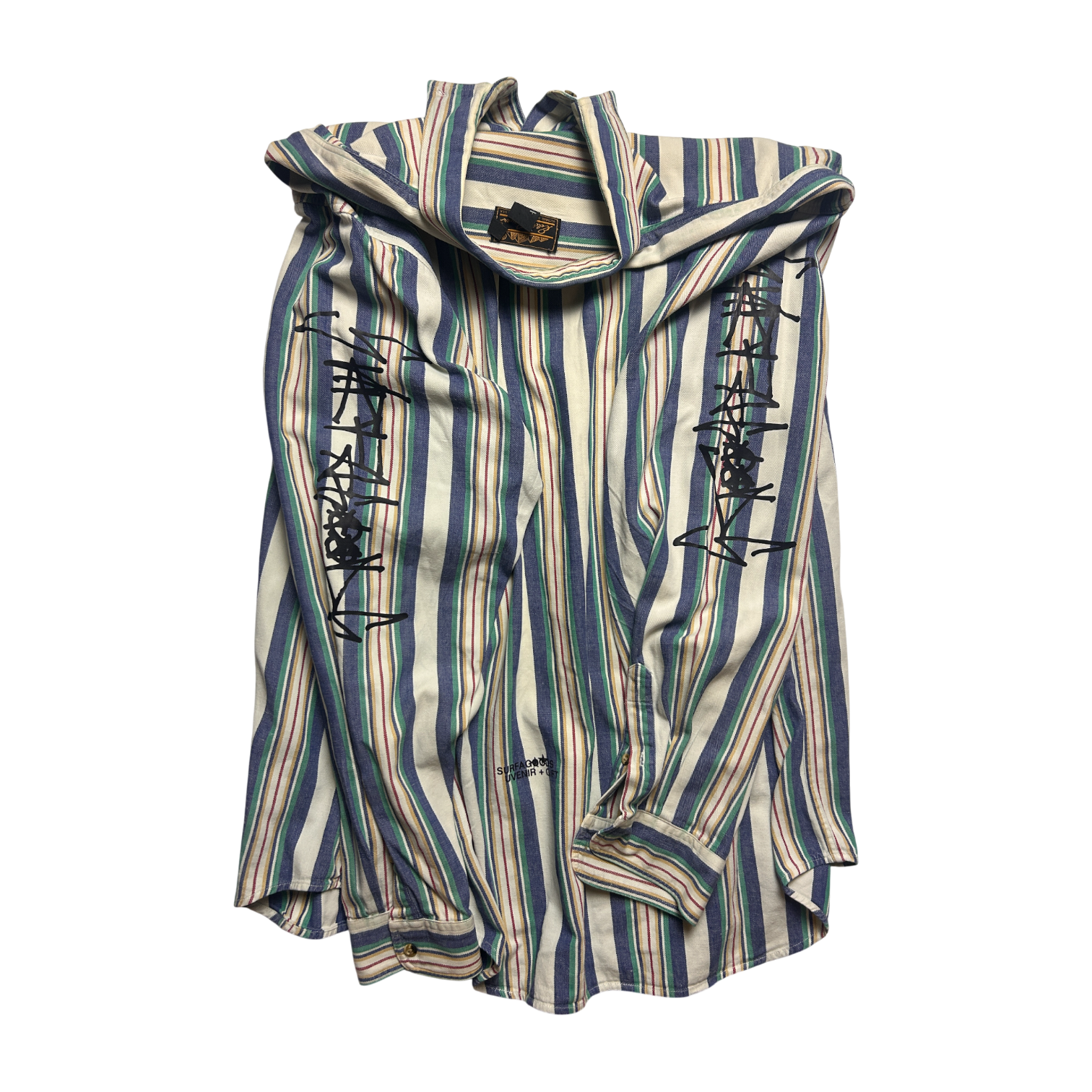 Button-Up — Graffiti Sleeve — One-of-One Vintage Upcycled — XL