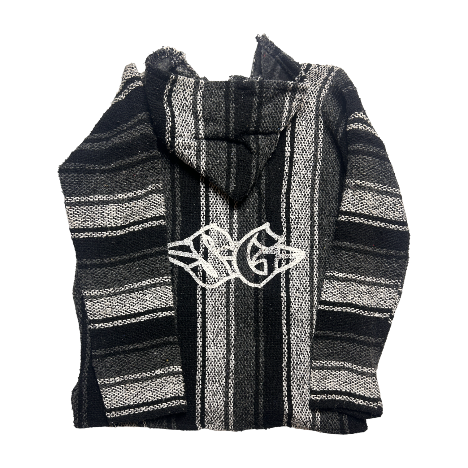 Baja Hoodie — Vintage Reworked — M/L — Black/Grey