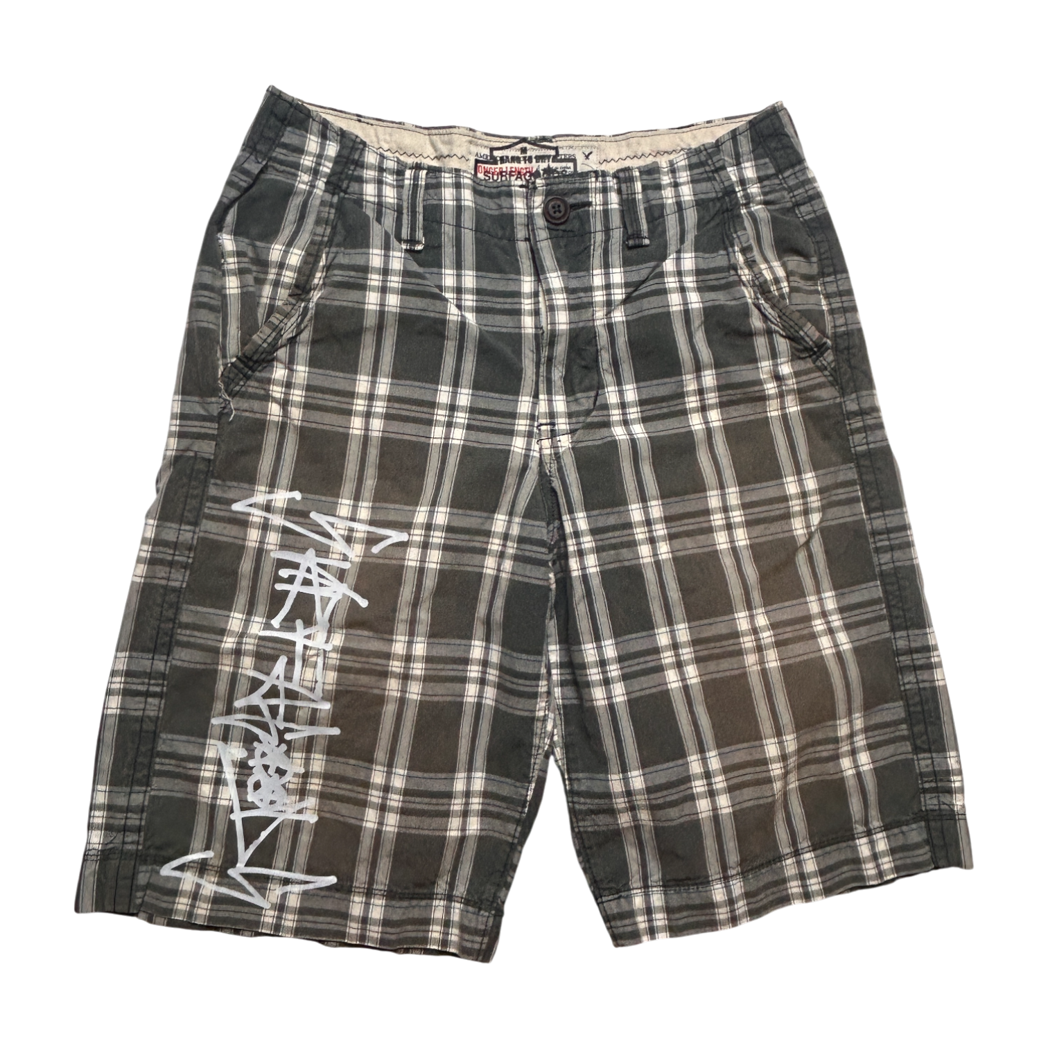 Plaid Shorts — One-of-One Vintage Upcycled — Waist 30