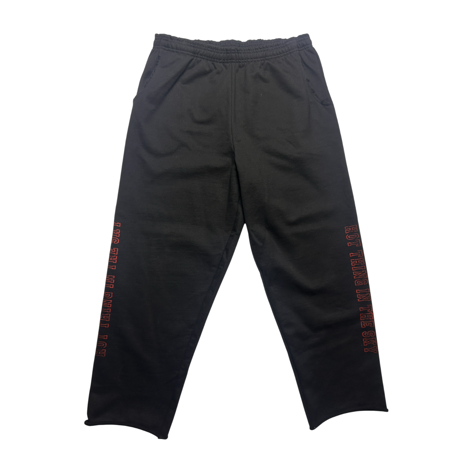 Heavyweight Sweatpants — Wide-Leg Open-Bottom — Big Bright — L